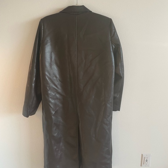NWT Aritzia Babaton Estate Faux Leather Coat in Rich Mocha Brown Size XS - Picture 6 of 9